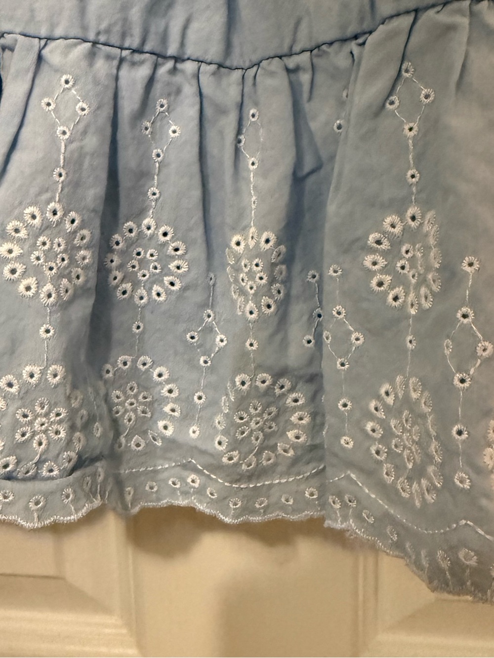 Little Me Light Blue Eyelet Ruffle Dress - Picture 3 of 5